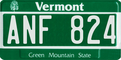 VT license plate ANF824
