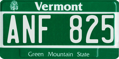 VT license plate ANF825