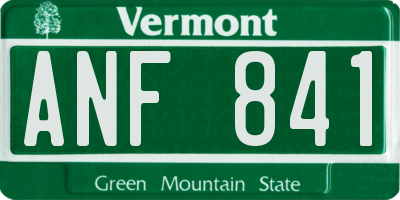 VT license plate ANF841