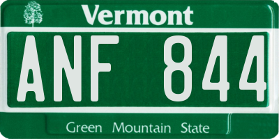 VT license plate ANF844