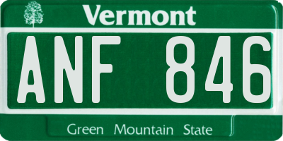 VT license plate ANF846