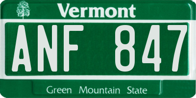 VT license plate ANF847