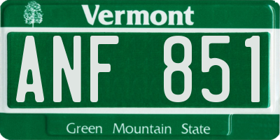 VT license plate ANF851