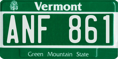 VT license plate ANF861
