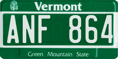 VT license plate ANF864