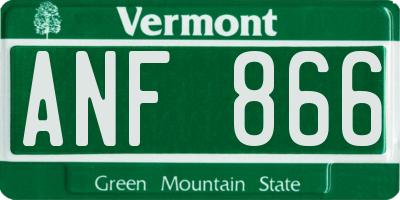 VT license plate ANF866