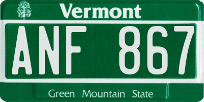 VT license plate ANF867