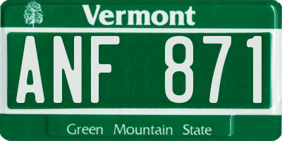 VT license plate ANF871