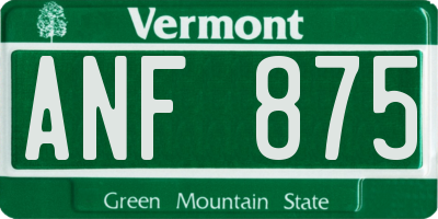 VT license plate ANF875