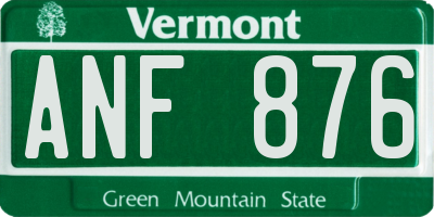 VT license plate ANF876