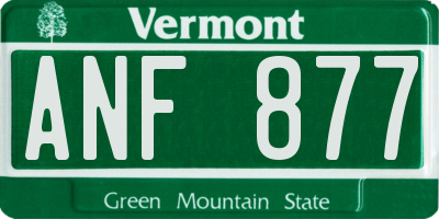 VT license plate ANF877