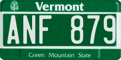 VT license plate ANF879