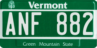 VT license plate ANF882
