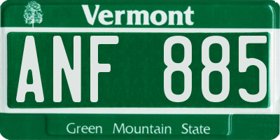 VT license plate ANF885