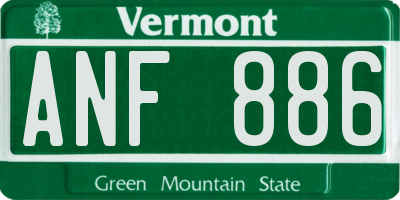 VT license plate ANF886