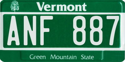 VT license plate ANF887