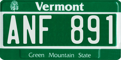 VT license plate ANF891