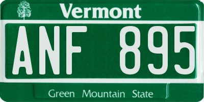 VT license plate ANF895