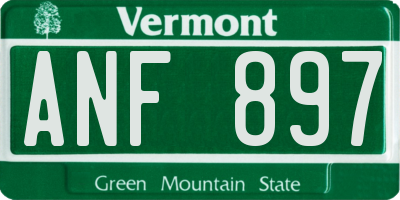 VT license plate ANF897