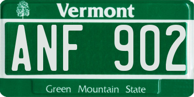 VT license plate ANF902