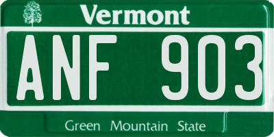 VT license plate ANF903