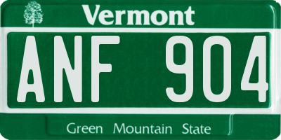 VT license plate ANF904