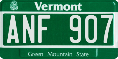 VT license plate ANF907