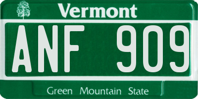 VT license plate ANF909