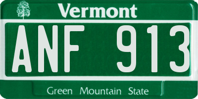 VT license plate ANF913