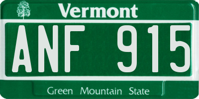 VT license plate ANF915