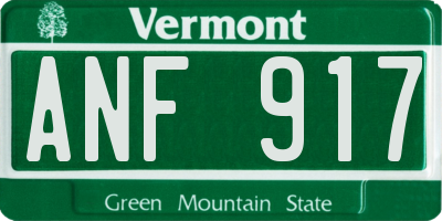 VT license plate ANF917