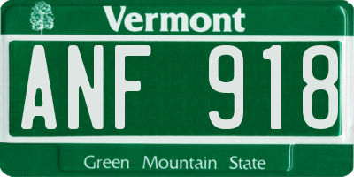 VT license plate ANF918