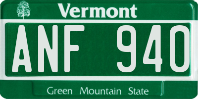 VT license plate ANF940