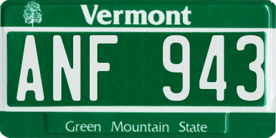 VT license plate ANF943