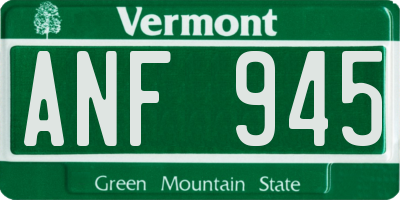 VT license plate ANF945