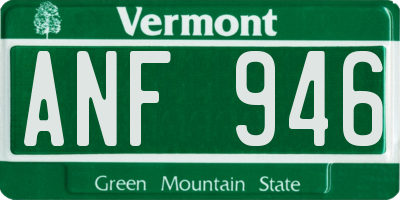 VT license plate ANF946