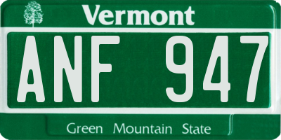 VT license plate ANF947