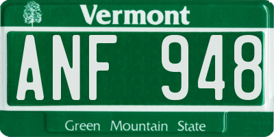VT license plate ANF948