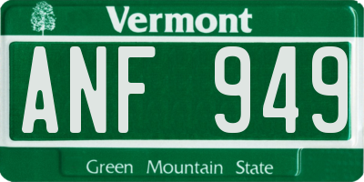 VT license plate ANF949