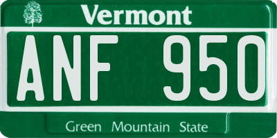 VT license plate ANF950