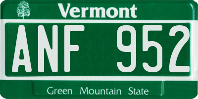 VT license plate ANF952