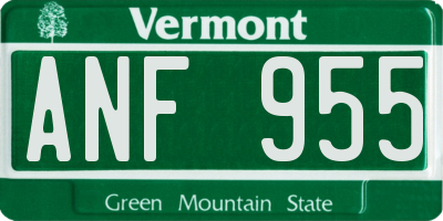 VT license plate ANF955