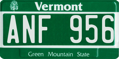 VT license plate ANF956