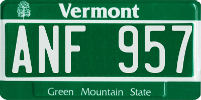 VT license plate ANF957