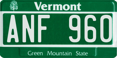 VT license plate ANF960