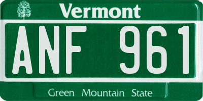 VT license plate ANF961