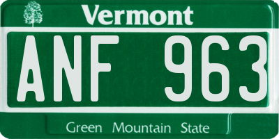 VT license plate ANF963