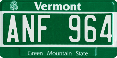 VT license plate ANF964