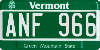 VT license plate ANF966