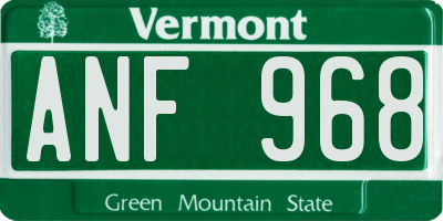 VT license plate ANF968